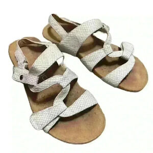 VIONIC ‘Rest Paros” White snake skin embossed sandals Sz 8